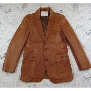 VNTG Georgetown Leather Pira Santiago Pigue spain Men lambskin Blazer Jacket 38